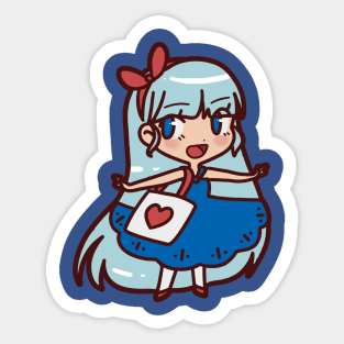 Cute Blue-haired Girl Sticker